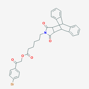 molecular formula C32H28BrNO5 B340293 2-(4-bromophenyl)-2-oxoethyl 6-(12,14-dioxo-11,12,14,15-tetrahydro-9H-9,10-[3,4]epipyrroloanthracen-13(10H)-yl)hexanoate 