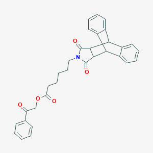 molecular formula C32H29NO5 B340295 2-oxo-2-phenylethyl 6-(12,14-dioxo-11,12,14,15-tetrahydro-9H-9,10-[3,4]epipyrroloanthracen-13(10H)-yl)hexanoate 