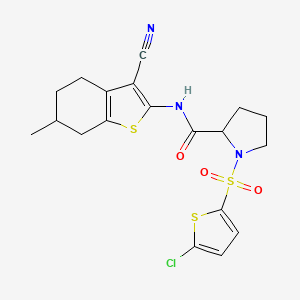 1-((5-chlorothiophen-2-yl)sulfonyl)-N-(3-cyano-6-methyl-4,5,6,7-tetrahydrobenzo[b]thiophen-2-yl)pyrrolidine-2-carboxamide