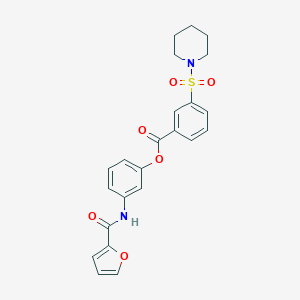 molecular formula C23H22N2O6S B340299 3-(2-Furoylamino)phenyl 3-(1-piperidinylsulfonyl)benzoate 