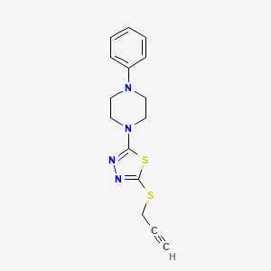 molecular formula C15H16N4S2 B3402998 2-(4-Phenylpiperazin-1-yl)-5-(prop-2-yn-1-ylthio)-1,3,4-thiadiazole CAS No. 1105198-47-7