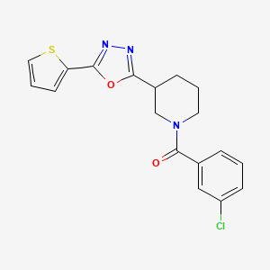 molecular formula C18H16ClN3O2S B3403002 (3-Chlorophenyl)(3-(5-(thiophen-2-yl)-1,3,4-oxadiazol-2-yl)piperidin-1-yl)methanone CAS No. 1105199-97-0