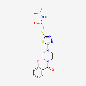 molecular formula C18H22FN5O2S2 B3403014 2-((5-(4-(2-fluorobenzoyl)piperazin-1-yl)-1,3,4-thiadiazol-2-yl)thio)-N-isopropylacetamide CAS No. 1105200-19-8