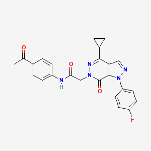 molecular formula C24H20FN5O3 B3403025 N-(4-acetylphenyl)-2-(4-cyclopropyl-1-(4-fluorophenyl)-7-oxo-1H-pyrazolo[3,4-d]pyridazin-6(7H)-yl)acetamide CAS No. 1105201-27-1