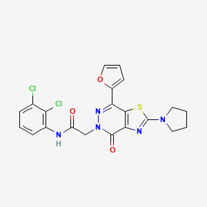 molecular formula C21H17Cl2N5O3S B3403044 N-(2,3-dichlorophenyl)-2-(7-(furan-2-yl)-4-oxo-2-(pyrrolidin-1-yl)thiazolo[4,5-d]pyridazin-5(4H)-yl)acetamide CAS No. 1105207-85-9