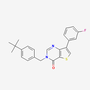 molecular formula C23H21FN2OS B3403045 3-(4-tert-butylbenzyl)-7-(3-fluorophenyl)thieno[3,2-d]pyrimidin-4(3H)-one CAS No. 1105209-44-6