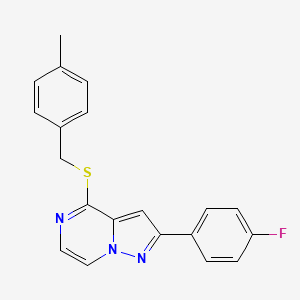 molecular formula C20H16FN3S B3403048 2-(4-Fluorophenyl)-4-[(4-methylbenzyl)thio]pyrazolo[1,5-a]pyrazine CAS No. 1105211-21-9