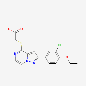 molecular formula C17H16ClN3O3S B3403054 Methyl {[2-(3-chloro-4-ethoxyphenyl)pyrazolo[1,5-a]pyrazin-4-yl]thio}acetate CAS No. 1105211-75-3