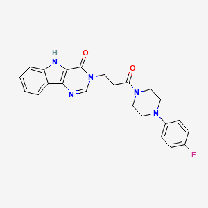 molecular formula C23H22FN5O2 B3403076 3-(3-(4-(4-fluorophenyl)piperazin-1-yl)-3-oxopropyl)-3H-pyrimido[5,4-b]indol-4(5H)-one CAS No. 1105214-13-8