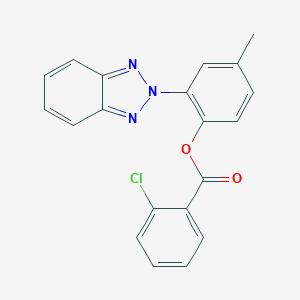 molecular formula C20H14ClN3O2 B340309 2-(2H-1,2,3-Benzotriazol-2-yl)-4-methylphenyl 2-chlorobenzoate 