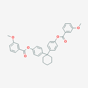 molecular formula C34H32O6 B340310 4-(1-{4-[(3-Methoxybenzoyl)oxy]phenyl}cyclohexyl)phenyl 3-methoxybenzoate 