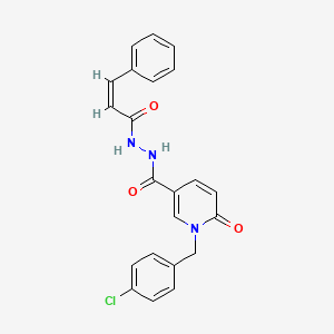 molecular formula C22H18ClN3O3 B3403122 (Z)-1-(4-chlorobenzyl)-6-oxo-N'-(3-phenylacryloyl)-1,6-dihydropyridine-3-carbohydrazide CAS No. 1105220-45-8
