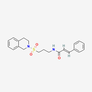 molecular formula C21H24N2O3S B3403127 N-(3-((3,4-dihydroisoquinolin-2(1H)-yl)sulfonyl)propyl)cinnamamide CAS No. 1105220-66-3