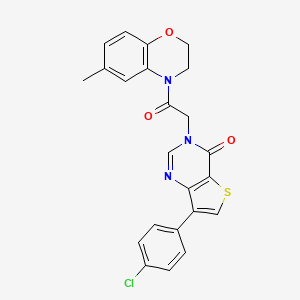 molecular formula C23H18ClN3O3S B3403146 7-(4-chlorophenyl)-3-[2-(6-methyl-2,3-dihydro-4H-1,4-benzoxazin-4-yl)-2-oxoethyl]thieno[3,2-d]pyrimidin-4(3H)-one CAS No. 1105223-46-8