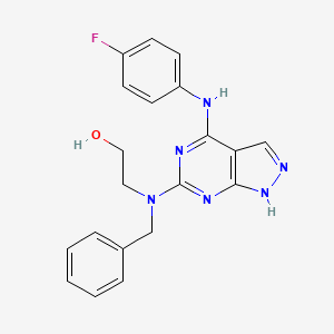 molecular formula C20H19FN6O B3403149 2-(benzyl(4-((4-fluorophenyl)amino)-1H-pyrazolo[3,4-d]pyrimidin-6-yl)amino)ethanol CAS No. 1105223-64-0