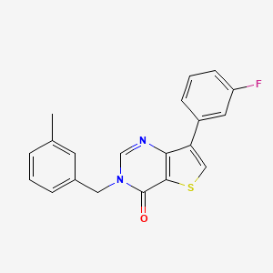 molecular formula C20H15FN2OS B3403161 7-(3-fluorophenyl)-3-(3-methylbenzyl)thieno[3,2-d]pyrimidin-4(3H)-one CAS No. 1105226-80-9