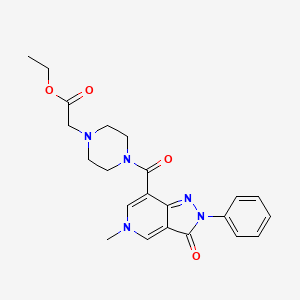 ethyl 2-(4-(5-methyl-3-oxo-2-phenyl-3,5-dihydro-2H-pyrazolo[4,3-c]pyridine-7-carbonyl)piperazin-1-yl)acetate
