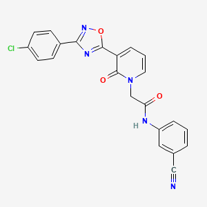 2-(3-(3-(4-chlorophenyl)-1,2,4-oxadiazol-5-yl)-2-oxopyridin-1(2H)-yl)-N-(3-cyanophenyl)acetamide