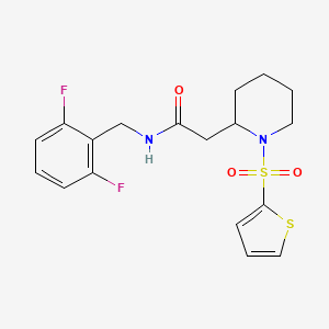 molecular formula C18H20F2N2O3S2 B3403197 N-(2,6-difluorobenzyl)-2-(1-(thiophen-2-ylsulfonyl)piperidin-2-yl)acetamide CAS No. 1105236-25-6