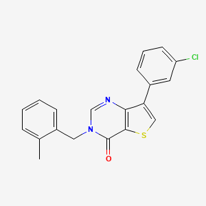 molecular formula C20H15ClN2OS B3403217 7-(3-chlorophenyl)-3-(2-methylbenzyl)thieno[3,2-d]pyrimidin-4(3H)-one CAS No. 1105238-31-0