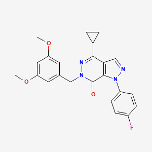 molecular formula C23H21FN4O3 B3403224 4-cyclopropyl-6-(3,5-dimethoxybenzyl)-1-(4-fluorophenyl)-1H-pyrazolo[3,4-d]pyridazin-7(6H)-one CAS No. 1105238-33-2