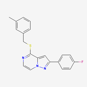 molecular formula C20H16FN3S B3403229 2-(4-Fluorophenyl)-4-[(3-methylbenzyl)thio]pyrazolo[1,5-a]pyrazine CAS No. 1105239-74-4