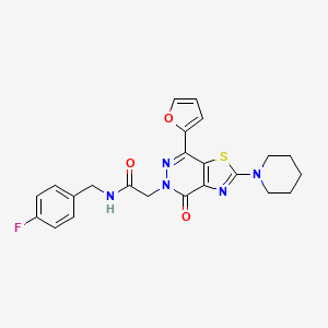 molecular formula C23H22FN5O3S B3403237 N-(4-fluorobenzyl)-2-(7-(furan-2-yl)-4-oxo-2-(piperidin-1-yl)thiazolo[4,5-d]pyridazin-5(4H)-yl)acetamide CAS No. 1105241-49-3