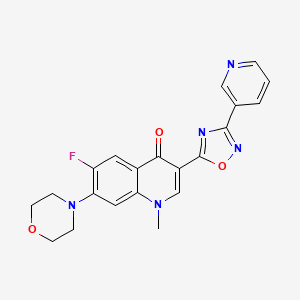6-fluoro-1-methyl-7-morpholino-3-(3-(pyridin-3-yl)-1,2,4-oxadiazol-5-yl)quinolin-4(1H)-one