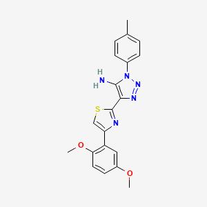 molecular formula C20H19N5O2S B3403283 4-(4-(2,5-dimethoxyphenyl)thiazol-2-yl)-1-(p-tolyl)-1H-1,2,3-triazol-5-amine CAS No. 1111432-72-4