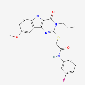 molecular formula C23H23FN4O3S B3403291 2-[(2-chloro-6-methylquinolin-4-yl)thio]-N-(5-methylisoxazol-3-yl)acetamide CAS No. 1112301-39-9