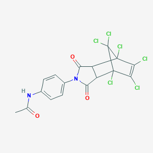 molecular formula C17H10Cl6N2O3 B340331 N-[4-(1,7,8,9,10,10-hexachloro-3,5-dioxo-4-azatricyclo[5.2.1.02,6]dec-8-en-4-yl)phenyl]acetamide 