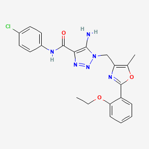 molecular formula C22H21ClN6O3 B3403315 5-amino-N-(4-chlorophenyl)-1-{[2-(2-ethoxyphenyl)-5-methyl-1,3-oxazol-4-yl]methyl}-1H-1,2,3-triazole-4-carboxamide CAS No. 1112371-23-9