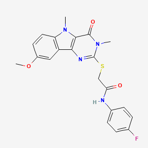 N-(4-fluorophenyl)-2-({8-methoxy-3,5-dimethyl-4-oxo-3H,4H,5H-pyrimido[5,4-b]indol-2-yl}sulfanyl)acetamide