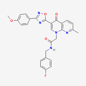molecular formula C27H22FN5O4 B3403347 3-{[acetyl(phenyl)amino]methyl}-N-(2,3-dimethylphenyl)-1-methyl-1,4,6,7-tetrahydro-5H-pyrazolo[4,3-c]pyridine-5-carboxamide CAS No. 1112427-00-5