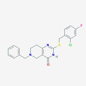 molecular formula C21H19ClFN3OS B3403353 6-benzyl-2-((2-chloro-4-fluorobenzyl)thio)-5,6,7,8-tetrahydropyrido[4,3-d]pyrimidin-4(3H)-one CAS No. 1112430-66-6