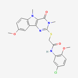 molecular formula C22H21ClN4O4S B3403377 N-benzyl-3-(3-oxo-4-propyl-3,4-dihydro-2H-1,4-benzoxazin-7-yl)-1,2,4-oxadiazole-5-carboxamide CAS No. 1112435-97-8