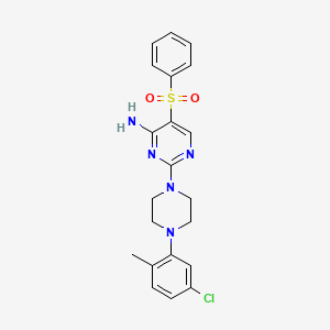 molecular formula C21H22ClN5O2S B3403383 2-(4-(5-Chloro-2-methylphenyl)piperazin-1-yl)-5-(phenylsulfonyl)pyrimidin-4-amine CAS No. 1112438-79-5