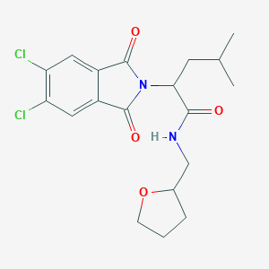 2-(5,6-dichloro-1,3-dioxo-1,3-dihydro-2H-isoindol-2-yl)-4-methyl-N-(tetrahydrofuran-2-ylmethyl)pentanamide