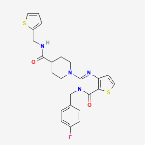 N-(2-chloro-4-fluorophenyl)-4-[5-(pyrrolidin-1-ylcarbonyl)-1,3,4-oxadiazol-2-yl]thiophene-2-sulfonamide