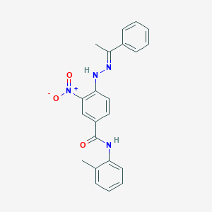 molecular formula C22H20N4O3 B340351 3-nitro-N-(2-methylphenyl)-4-[2-(1-phenylethylidene)hydrazino]benzamide 