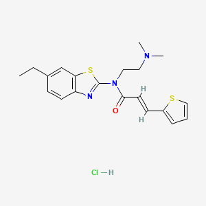 molecular formula C20H24ClN3OS2 B3403524 (E)-N-(2-(dimethylamino)ethyl)-N-(6-ethylbenzo[d]thiazol-2-yl)-3-(thiophen-2-yl)acrylamide hydrochloride CAS No. 1135225-14-7