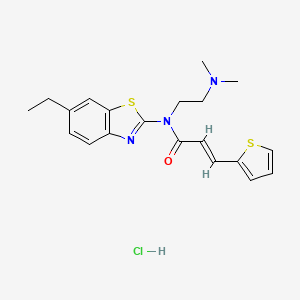 molecular formula C20H24ClN3OS2 B3403524 (2E)-N-[2-(dimethylamino)ethyl]-N-(6-ethyl-1,3-benzothiazol-2-yl)-3-(thiophen-2-yl)prop-2-enamide hydrochloride CAS No. 1135225-14-7