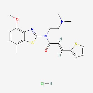 molecular formula C20H24ClN3O2S2 B3403527 (E)-N-(2-(dimethylamino)ethyl)-N-(4-methoxy-7-methylbenzo[d]thiazol-2-yl)-3-(thiophen-2-yl)acrylamide hydrochloride CAS No. 1135225-42-1