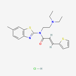 molecular formula C21H26ClN3OS2 B3403533 (E)-N-(2-(diethylamino)ethyl)-N-(6-methylbenzo[d]thiazol-2-yl)-3-(thiophen-2-yl)acrylamide hydrochloride CAS No. 1135225-70-5