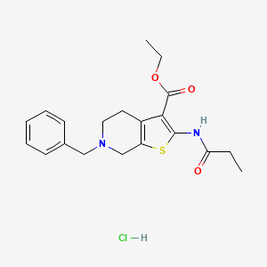 molecular formula C20H25ClN2O3S B3403535 Ethyl 6-benzyl-2-propionamido-4,5,6,7-tetrahydrothieno[2,3-c]pyridine-3-carboxylate hydrochloride CAS No. 1135225-87-4
