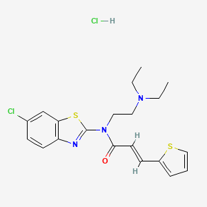 molecular formula C20H23Cl2N3OS2 B3403541 (E)-N-(6-chlorobenzo[d]thiazol-2-yl)-N-(2-(diethylamino)ethyl)-3-(thiophen-2-yl)acrylamide hydrochloride CAS No. 1135225-99-8