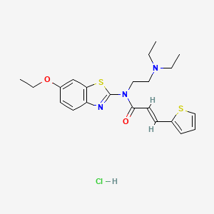 molecular formula C22H28ClN3O2S2 B3403555 (E)-N-(2-(diethylamino)ethyl)-N-(6-ethoxybenzo[d]thiazol-2-yl)-3-(thiophen-2-yl)acrylamide hydrochloride CAS No. 1135226-70-8