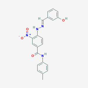 molecular formula C21H18N4O4 B340356 4-[2-(3-hydroxybenzylidene)hydrazino]-3-nitro-N-(4-methylphenyl)benzamide 