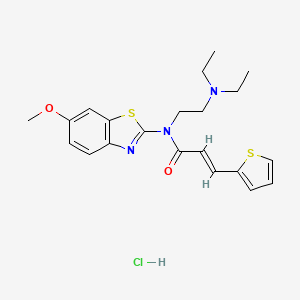 molecular formula C21H26ClN3O2S2 B3403566 (E)-N-(2-(diethylamino)ethyl)-N-(6-methoxybenzo[d]thiazol-2-yl)-3-(thiophen-2-yl)acrylamide hydrochloride CAS No. 1135226-90-2