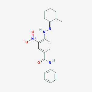 molecular formula C20H22N4O3 B340357 3-nitro-4-[2-(2-methylcyclohexylidene)hydrazino]-N-phenylbenzamide 